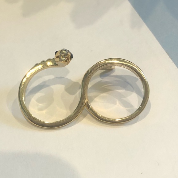 Gold Pave Statement Snake Ring - Picture 4 of 11